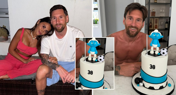'Grumpy Old Man!' - Lionel Messi's wife Antonela celebrates him on 38th birthday with Smurf-themed cake