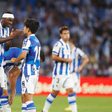 (L-R) Umar Sadiq, Takefusa Kubo (Sociedad), SEPTEMBER 3, 2022 - Football / Soccer : Spanish La Liga Santander match between Real Sociedad 1-1 Club Atletico de Madrid at the Reale Arena in San Sebastian, Spain.  || Image credit: Imago