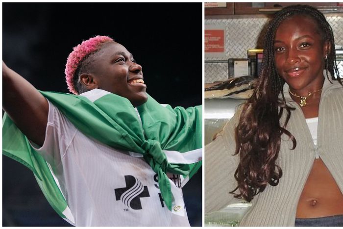 Nigeria and Super Falcons stars Asisat Oshoala (left) and Michelle Alozie (right).
