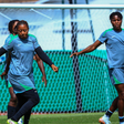 Super Falcons Tochukwu Oluehi and Rasheedat Ajibade of Nigeria train ahead of their match against Brazil at the 2024 Paris Olympics on July 23, 2024 || Image credit: Imago