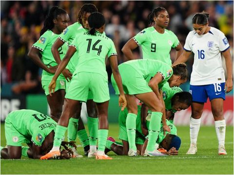 Super Falcons are inconsolable after they lost to England on penalties - Photo Credit || Imago