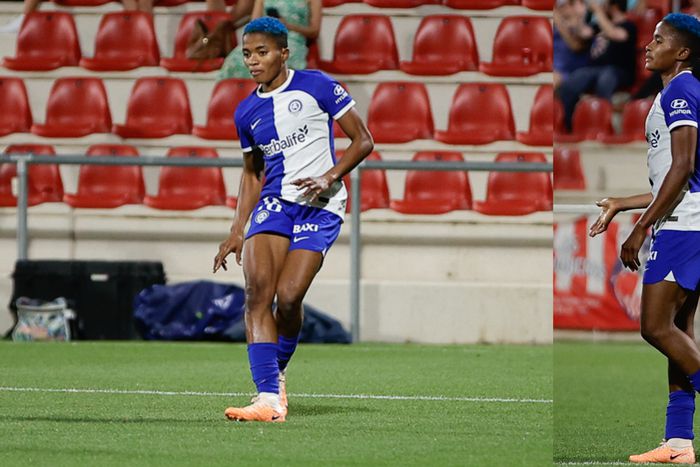 Ajibade took part in the Women's Cup semifinal fixture between Atletico Madrid and South American side River Plate. (Twitter/Atletico Madrid)