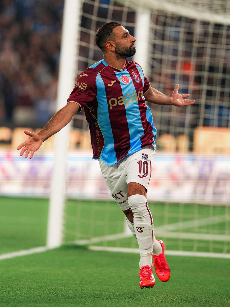 Mohamed Salah celebrates for Trabzonspor.