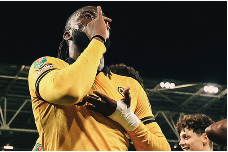 Nigerian forward Tolu Arokodare celebrates scoring his first-ever goal for Wolves || Imago
