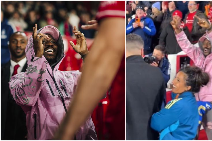 Injured Nottingham Forest defender Ola Aina dancing energetically in the tunnel after the 2-0 win over FC Porto, wearing a tracksuit and hugging teammate Morgan Gibbs-White.
