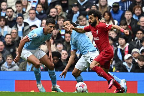 Salah in action against Man City || Credit: NBC Sports
