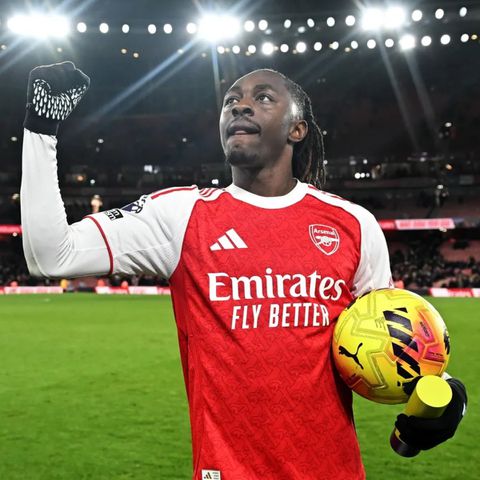 Eberechi Eze made his North London derby debut in style for Arsenal. (Photo Credit: Premeir League)