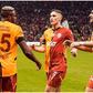 Victor Osimhen celebrates with his Galatasaray teammates.