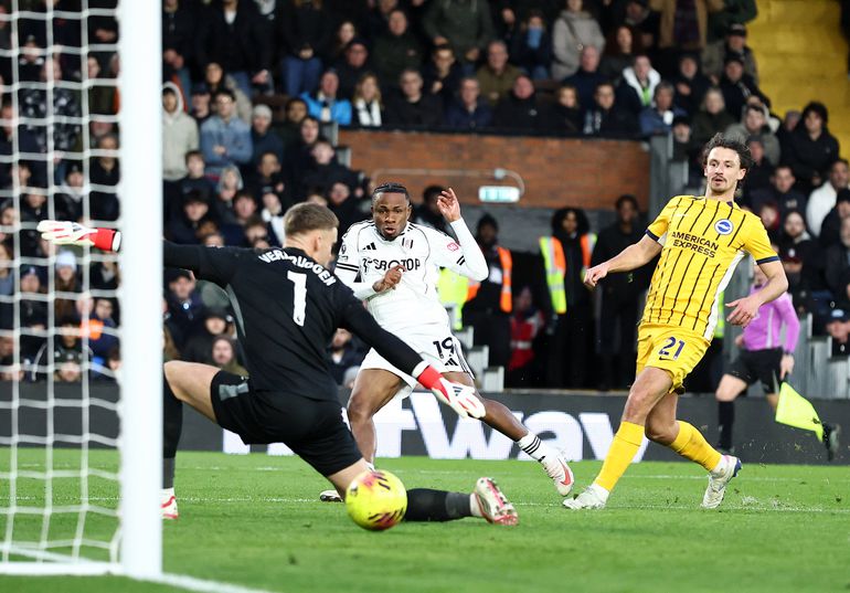 Samuel Chukwueze nets his latest goal vs Brighton.