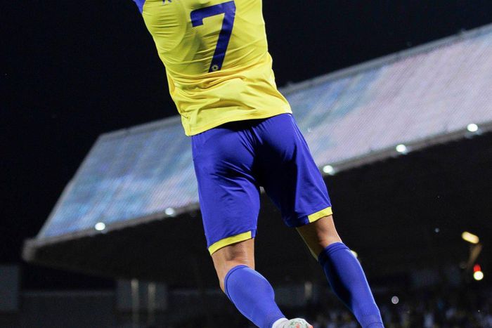 Cristiano Ronaldo celebrating for Al Nassr.