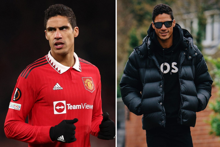 Manchester United star Raphaël Varane goes all black as he models for luxury fashion brand BOSS