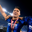 Lautaro Martinez and Angel Correa celebrating the Scudetto