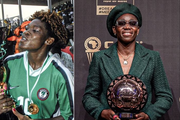 Super Falcons of Nigeria legends Asisat Oshoala and Mercy Akide team up in America.