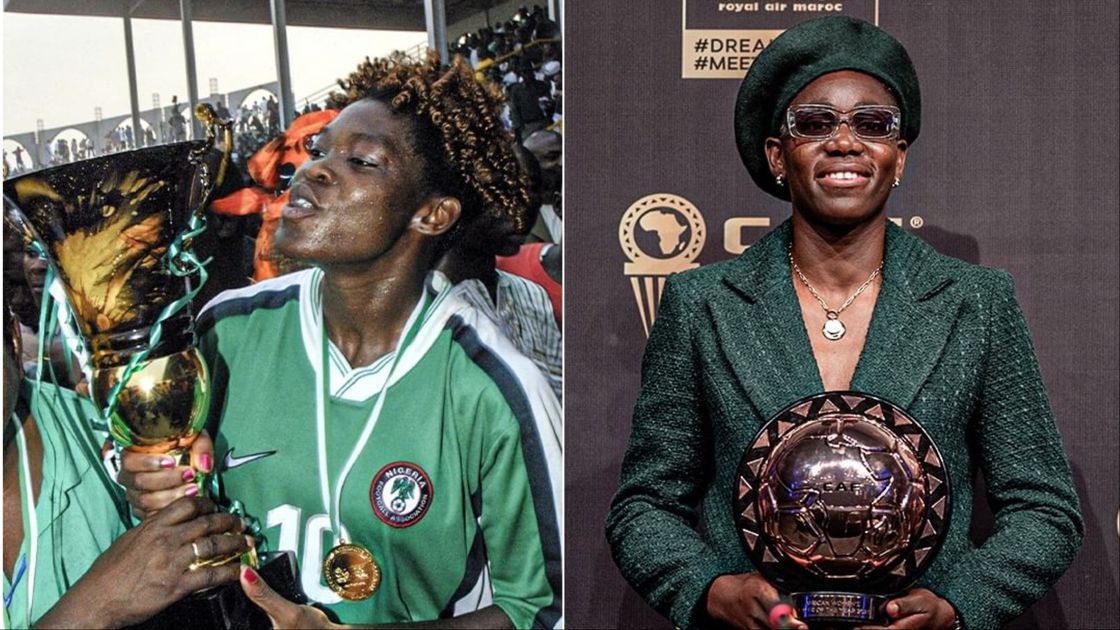 Asisat Oshoala and Mercy Akide: Super Falcons of Nigeria Legends Team ...