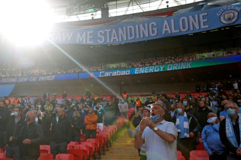 Man City outclass Tottenham to retain League Cup in front of 8,000 fans