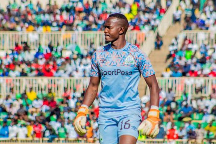 Gor Mahia goalkeeper Gad Mathews in action in a past match.