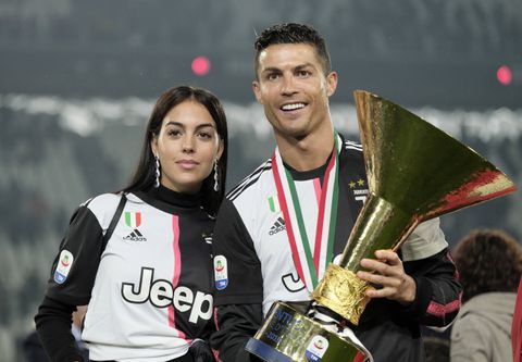 Cristiano Ronaldo celebrating Juventus Scudetto win with Georgina Rodriguez in 2018