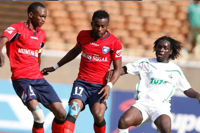 Former AFC Leopards defenders Jonas Nahimana and Martin Imbalambala.