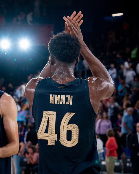 James Nnaji came off the bench to play for nine minutes and provided a spark for Barcelona. against Murcia