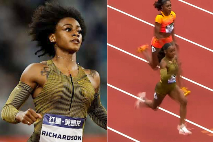 [WATCH] Sha'Carri Richardson's emphatic 10.83s victory over Olympic champion Elaine Thompson-Herah at Prefontaine Classic