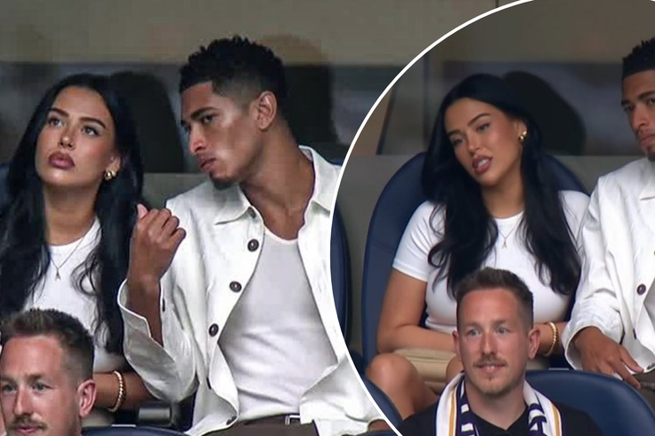 Jude Bellingham and his beautiful girlfriend Ashlyn Castro make final appearance of the season as Madrid star watches on from the stands in Sociedad win