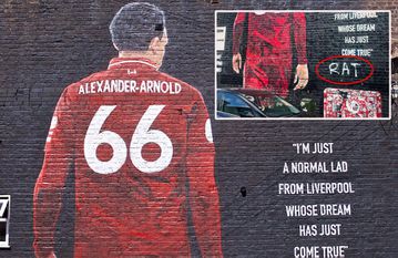 ‘Rat!’ – Alexander-Arnold Mural Defaced by Angry Liverpool Fans Ahead of Real Madrid Move