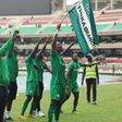 Gor Mahia players celebrate winning the league title.