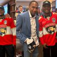 Nigerian Nightmare Kamaru Usman celebrates as the Florida Panthers beat the Edmonton Oilers to win the 2024 NHL Stanley Cup.