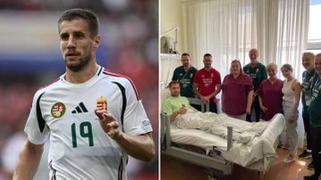 Barnabas Varga: Hungary star pictured for the first time since horrific injury against Scotland