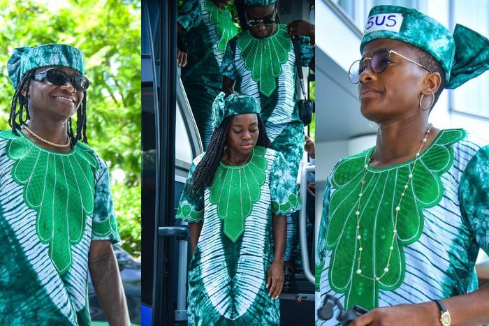 Super Falcons arrive Rabat in style. Image: Justina Aniefiok (X)