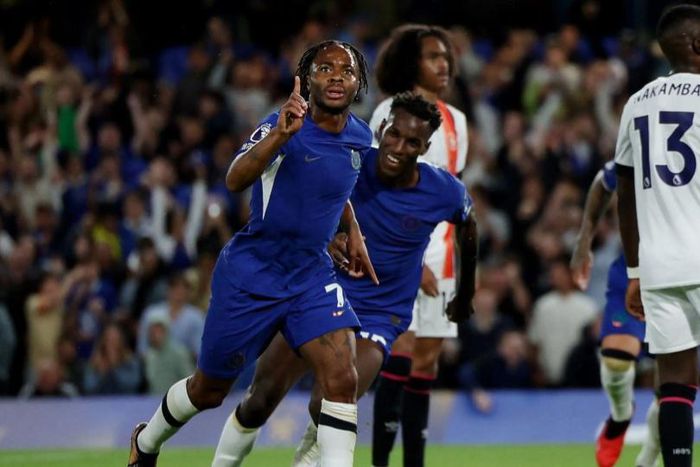 Raheem Sterling opens the scoring for Chelsea against Luton Town | Twitter