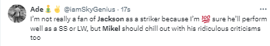 According to Chelsea fans, Mikel was not professional in addressing the issue and deserved 'shut up' by Nicolas Jackson.