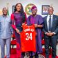 Former WNBA star Chiney Ogwumike remembers her Nigerian roots as she visits Lagos State Governor Babajide Sanwo-Olu with a Houston Rockets jersey.