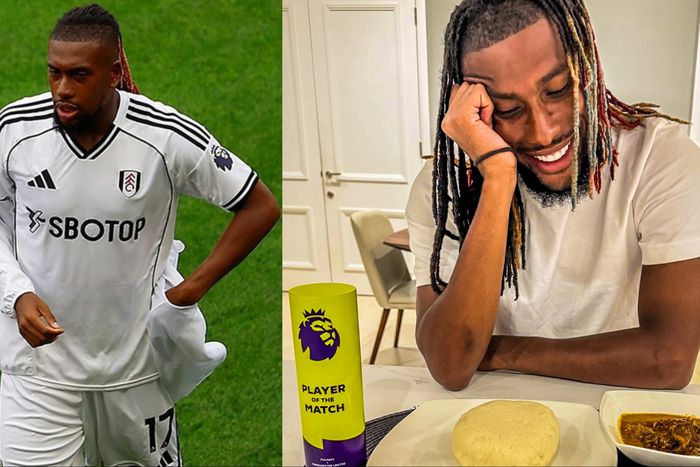 See how Alex Iwobi celebrated winning the MOTM award in the game between Fulham and Manchester United.