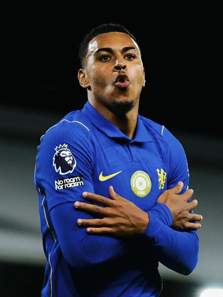 Morgan Rodgers celebrates his goal.