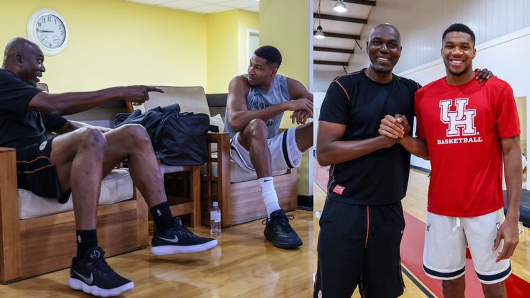 Giannis Antetokounmpo recently worked out with NBA great Hakeem Olajuwon. - Instagram/Giannis Antetokounmpo