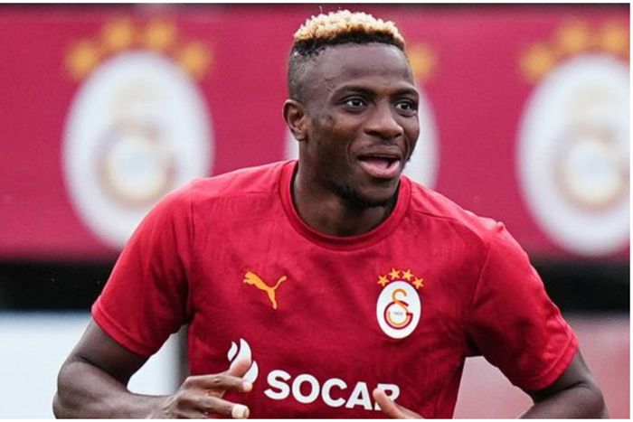 Super Eagles striker Victor Osimhen in training for PAOK.