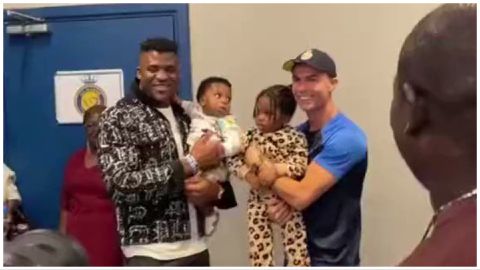 Cristiano Ronaldo meets Francis Ngannou and children: Gifts Former UFC star wristwatch ahead of Tyson Fury showdown in Riyadh
