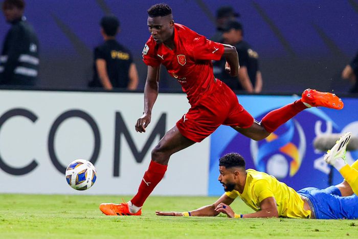 Michael Olunga in action for Al Duhail in the Asian Champions League against Al-Nassr.
