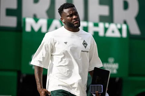 Bonface before the game against Berlin. (Photo Credit: Bundesliga)