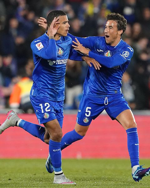 Mason Greenwood celebrates his first game at home for Getafe. (Photo Credit: Getafe/X)