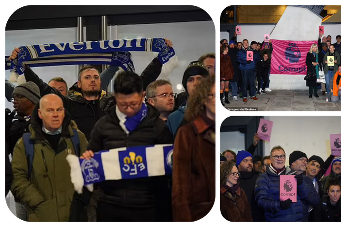 Everton fans protest against 10 point deduction