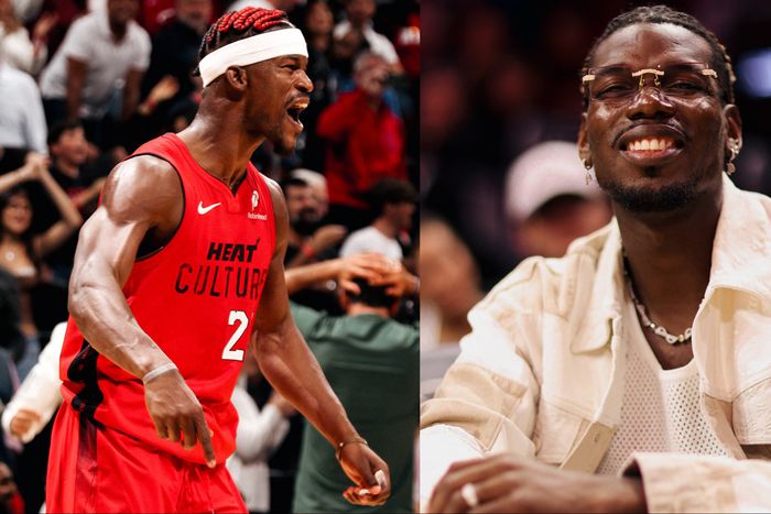 In the NBA, Pogba was on the sidelines as Jimmy Butler carried the Heat past Mavs.