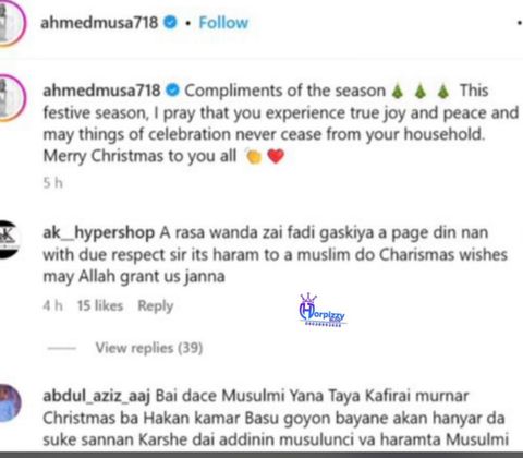 Comments on Ahmed Musa's Christmas Day post
