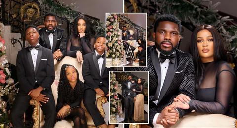 Christmas Day: Super Eagles legend Joseph Yobo and wife Adaeze leave fans in awe with beautiful family photos