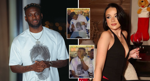 Christmas Day: Victor Boniface’s Oyinbo girlfriend celebrates alone as Super Eagles star parties in Lagos