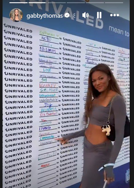 Gabby Thomas one word reaction to the newly formed women's basketball league Unrivaled.