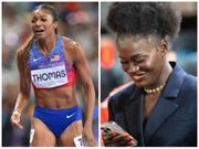 Junelle Bromfield's one-word reaction to Gabby Thomas stunning look at Unrivaled basketball game