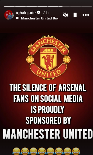 Odion Ighalo trolls Arsenal after loss to Manchester United | Instagram