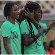Esther Okonkwo and her Super Falcons mates celebrate the winner.